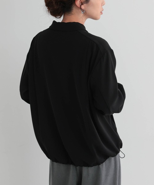 for/c(フォーシー)の「落ち感シャツブルゾン【サスティナブル】(ブルゾン・レディース・ブラック/ダークブラウン・L/M)」の7枚目の写真