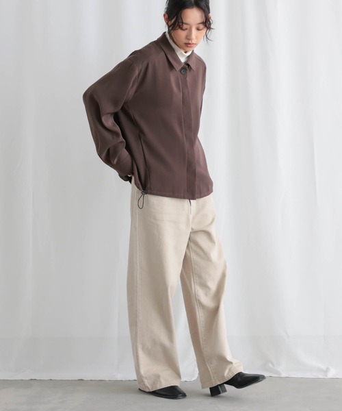 for/c(フォーシー)の「落ち感シャツブルゾン【サスティナブル】(ブルゾン・レディース・ブラック/ダークブラウン・L/M)」の21枚目の写真