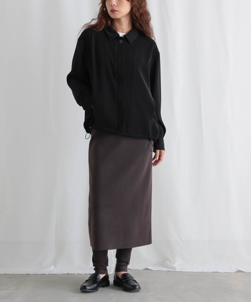 for/c(フォーシー)の「落ち感シャツブルゾン【サスティナブル】(ブルゾン・レディース・ブラック/ダークブラウン・L/M)」の15枚目の写真
