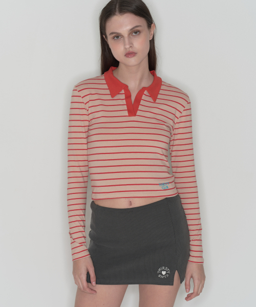 THIRSTYCLUB(サースティークラブ)の「Round logo slit skirt pants - Charcoal(スカート・レディース・その他・FREE)」の2枚目の写真