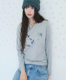 セミクロップド born to 長袖Tシャツ [グレーメランジ]