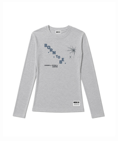 SEW-B（ソービー）の「セミクロップド born to 長袖Tシャツ [グレーメランジ]（Tシャツ/カットソー・レディース・その他・FREE）」の4枚目の写真