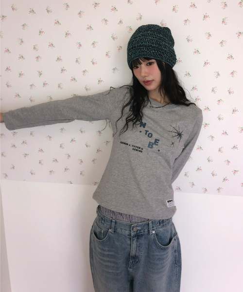 SEW-B（ソービー）の「セミクロップド born to 長袖Tシャツ [グレーメランジ]（Tシャツ/カットソー・レディース・その他・FREE）」の7枚目の写真