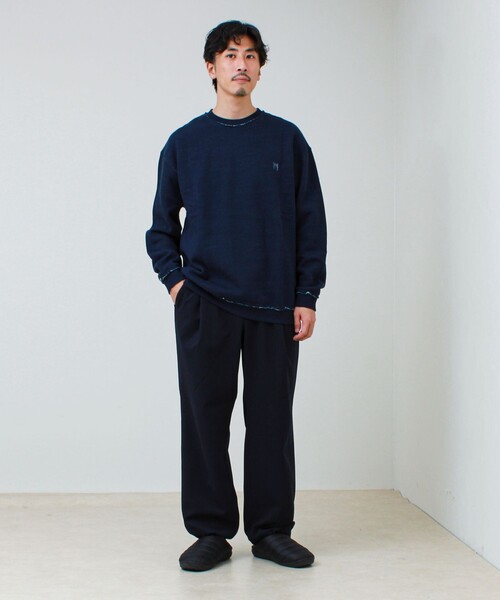 GLOSTER（グロスター）の「【BOY BACK FANCY】裏配色フリース スウェットプルオーバー（スウェット・メンズ・ネイビー/ブラック/ライトグレー・L/M/S）」の4枚目の写真