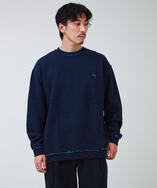 GLOSTER（グロスター）の「【BOY BACK FANCY】裏配色フリース スウェットプルオーバー（スウェット・メンズ・ネイビー/ブラック/ライトグレー・L/M/S）」の5枚目の写真