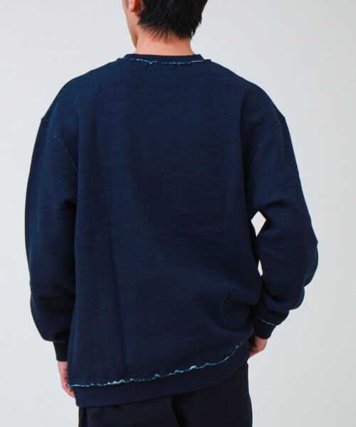 GLOSTER（グロスター）の「【BOY BACK FANCY】裏配色フリース スウェットプルオーバー（スウェット・メンズ・ネイビー/ブラック/ライトグレー・L/M/S）」の8枚目の写真