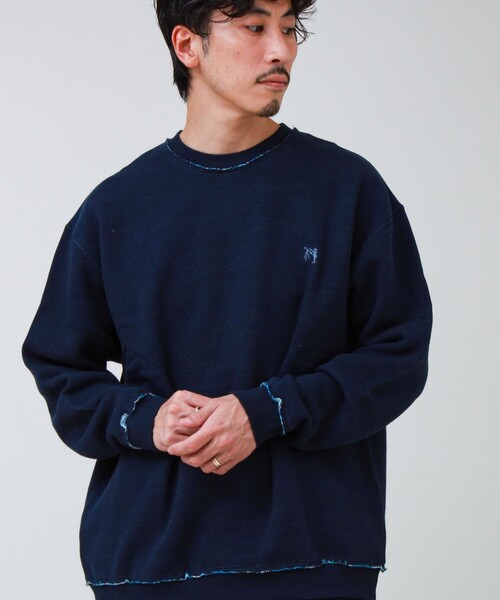 GLOSTER（グロスター）の「【BOY BACK FANCY】裏配色フリース スウェットプルオーバー（スウェット・メンズ・ネイビー/ブラック/ライトグレー・L/M/S）」の9枚目の写真