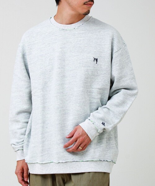 GLOSTER（グロスター）の「【BOY BACK FANCY】裏配色フリース スウェットプルオーバー（スウェット・メンズ・ネイビー/ブラック/ライトグレー・L/M/S）」の18枚目の写真