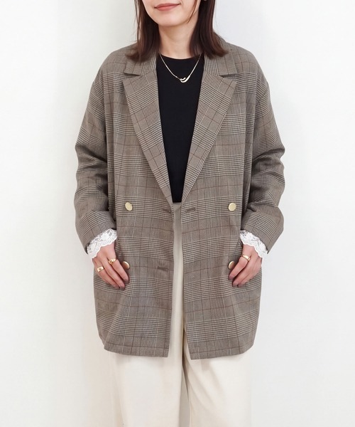 SELECT LEVERY(セレクトリベリー)の「先染めチェックテーラードジャケット(テーラードジャケット・レディース・ブラウン/ブラウン系その他・MEDIUM)」の17枚目の写真