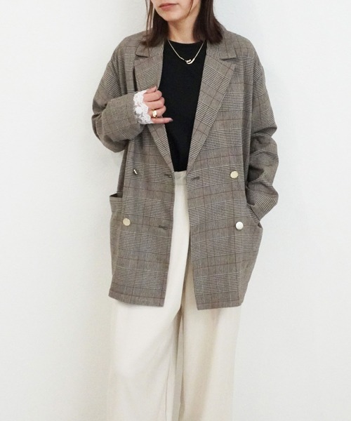 SELECT LEVERY(セレクトリベリー)の「先染めチェックテーラードジャケット(テーラードジャケット・レディース・ブラウン/ブラウン系その他・MEDIUM)」の16枚目の写真