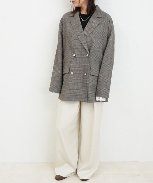 SELECT LEVERY(セレクトリベリー)の「先染めチェックテーラードジャケット(テーラードジャケット・レディース・ブラウン/ブラウン系その他・MEDIUM)」の15枚目の写真