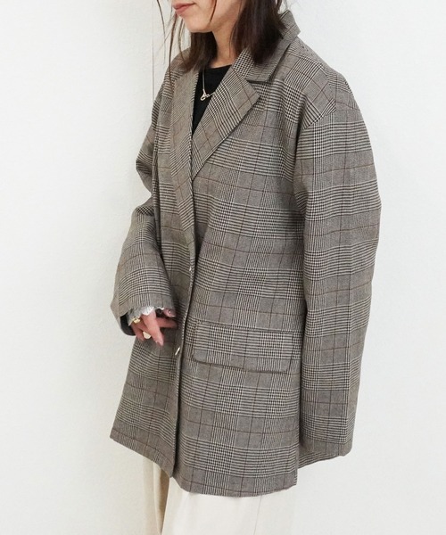 SELECT LEVERY(セレクトリベリー)の「先染めチェックテーラードジャケット(テーラードジャケット・レディース・ブラウン/ブラウン系その他・MEDIUM)」の12枚目の写真