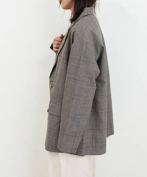 SELECT LEVERY(セレクトリベリー)の「先染めチェックテーラードジャケット(テーラードジャケット・レディース・ブラウン/ブラウン系その他・MEDIUM)」の11枚目の写真