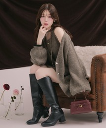 mideal（マイディール）の「choker melange knit setup / チョーカー付きメランジニットセットアップ（セットアップ）」