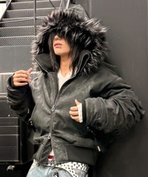 DIG YOUR OWN GRAVE（ディグユアオウングレイブ）の「【DIG YOUR OWN GRAVE】SHIRRED FUR MA-1 / 【ディグユアオウングレイブ】クロップドシャーリングファーエムエーワン（MA-1）」