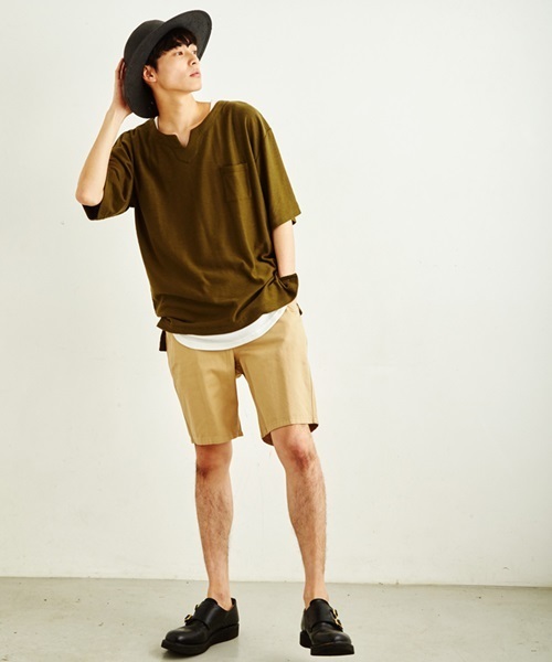 WEGO（ウィゴー）の「WEGO/スタンダードチノショーツ（チノパンツ・メンズ・ホワイト/ネイビー/ロイヤルブルー/ブラック/ベージュ/カーキ/グリーン/ピンク/パープル・X-LARGE/MEDIUM/LARGE/SMALL）」の11枚目の写真