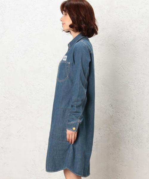 Lee（リー）の「[別注]CB LEE（リー）×GLR WORK ワンピース◆（シャツワンピース・レディース・オリーブ/ネイビー・MEDIUM/SMALL）」の8枚目の写真