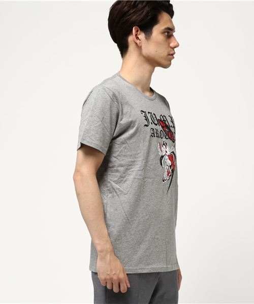 WEGO(ウィゴー)の「WEGO/番傘Tシャツ(Tシャツ/カットソー・メンズ・ブラック/杢グレー・LARGE/MEDIUM)」の3枚目の写真