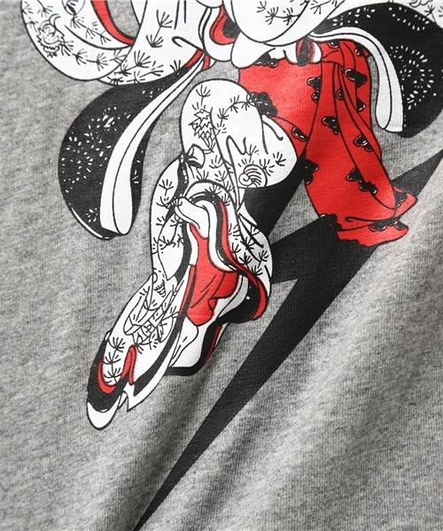 WEGO(ウィゴー)の「WEGO/番傘Tシャツ(Tシャツ/カットソー・メンズ・ブラック/杢グレー・LARGE/MEDIUM)」の8枚目の写真