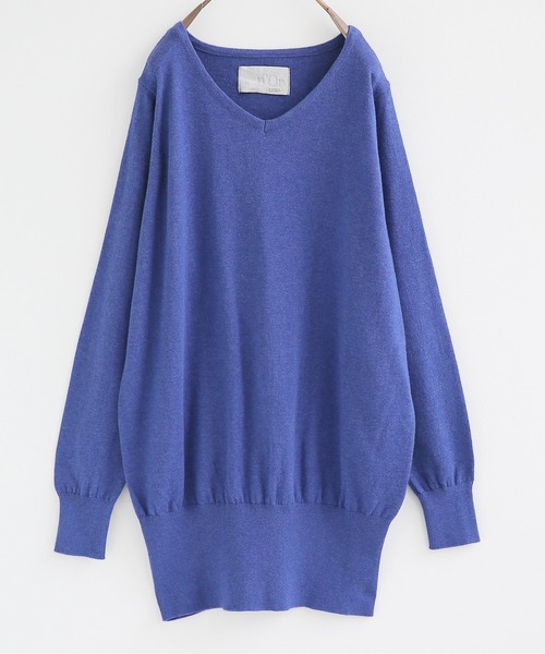 n'OrLABEL（ノアールレーベル）の「『ゆるやかVネックシンプル綿ニット』（ニット/セーター・レディース・ブルー/ライトグレー/サンドグレー/グリーン/ブラック/ライトベージュ/カーキ/オートミール/チャコールグレー/ターメリック/マジェンタ/ワイン/ブルー系その他/グレー系その他/ネイビー/レッド/オレンジ/ブルー系その他2/ブラウン/ターコイズブルー/コーラルピンク/イエロー/スモークピンク/スカイブルー/モスグリーン/コバルトブルー/ラベンダー/ライトブルー/パープル/マスタード/ベージュ系/グレイッシュブルー・1/2/3）」の17枚目の写真