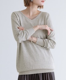 n'OrLABEL | オシャレウォーカーオリジナル。「今、欲しい。」「ずっと使える。」待望の至福の綿ニット！！『ゆるやかVネックシンプルニット』(ニット/セーター)