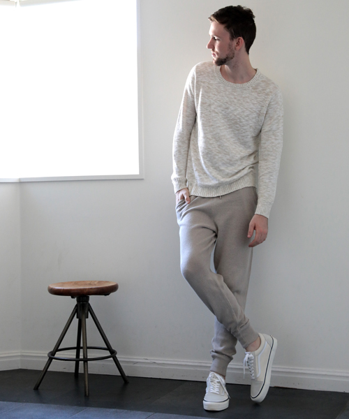 gim（ジム）の「【gim/ジム】綿麻スラブクルーネックニット（ニット/セーター・メンズ・グレー/ベージュ・MEDIUM/LARGE）」の13枚目の写真