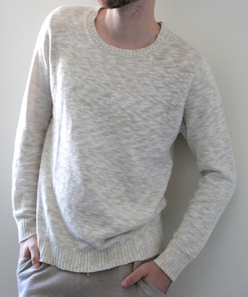 gim（ジム）の「【gim/ジム】綿麻スラブクルーネックニット（ニット/セーター・メンズ・グレー/ベージュ・MEDIUM/LARGE）」の12枚目の写真