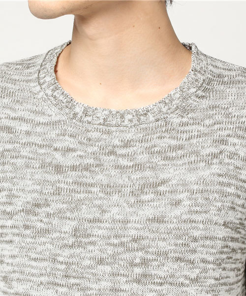 gim（ジム）の「【gim/ジム】綿麻スラブクルーネックニット（ニット/セーター・メンズ・グレー/ベージュ・MEDIUM/LARGE）」の5枚目の写真