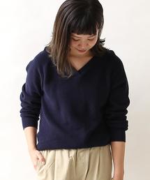 coen | 【スマイルプライス】カラーコットンVネックニット(ニット/セーター)