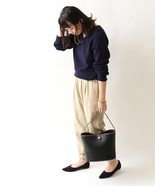 coen（コーエン）の「【スマイルプライス】カラーコットンVネックニット（ニット/セーター・レディース・ネイビー/ベージュ/ピンク/ホワイト・LARGE/MEDIUM）」の14枚目の写真