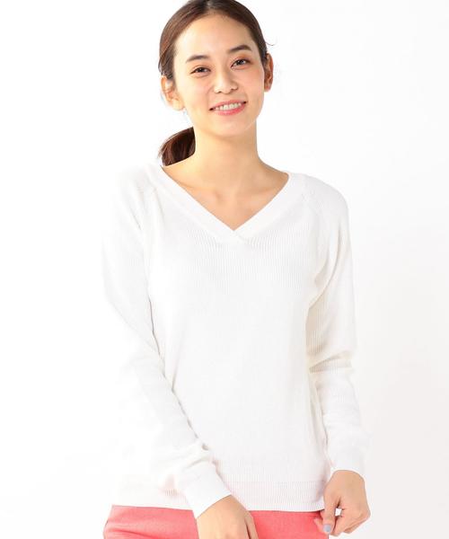 coen（コーエン）の「【スマイルプライス】カラーコットンVネックニット（ニット/セーター・レディース・ネイビー/ベージュ/ピンク/ホワイト・LARGE/MEDIUM）」の15枚目の写真