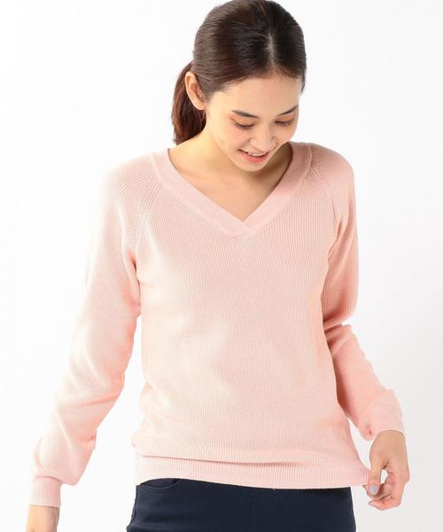 coen（コーエン）の「【スマイルプライス】カラーコットンVネックニット（ニット/セーター・レディース・ネイビー/ベージュ/ピンク/ホワイト・LARGE/MEDIUM）」の11枚目の写真