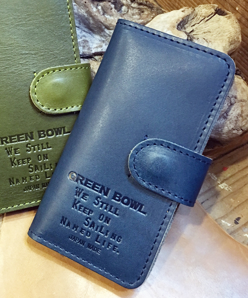 GREEN BOWL（グリーンボウル）の「GREEN BOWL Leather iphone Case/グリーンボウルレザーアイフォンケース（スマホケース/カバー・メンズ・カーキ/ネイビー/ブラウン/キャメル・FREE）」の4枚目の写真