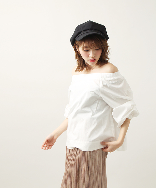 WEGO（ウィゴー）の「WEGO/ボリュームパフオフショルダーブラウス（シャツ/ブラウス・レディース・ホワイト/ブルー系その他4/ブラック/ベージュ/ライトピンク・FREE）」の15枚目の写真