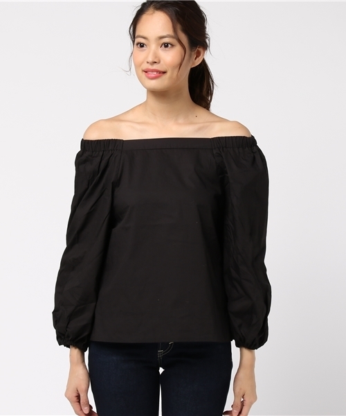 WEGO（ウィゴー）の「WEGO/ボリュームパフオフショルダーブラウス（シャツ/ブラウス・レディース・ホワイト/ブルー系その他4/ブラック/ベージュ/ライトピンク・FREE）」の6枚目の写真