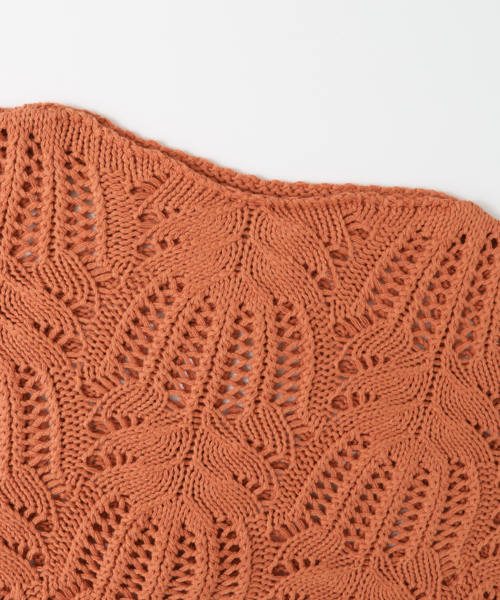 KBF（ケイビーエフ）の「KBF レース編みフレアスリーブプルオーバー（ニット/セーター・レディース・オレンジ/ベージュ/ライトブルー・ONE）」の7枚目の写真