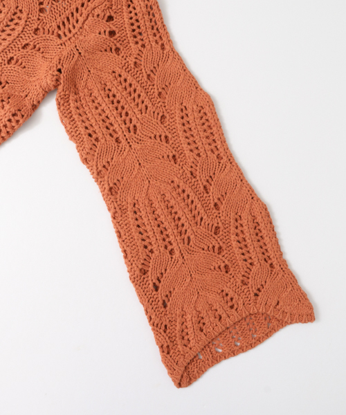 KBF（ケイビーエフ）の「KBF レース編みフレアスリーブプルオーバー（ニット/セーター・レディース・オレンジ/ベージュ/ライトブルー・ONE）」の8枚目の写真