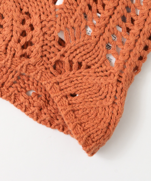 KBF（ケイビーエフ）の「KBF レース編みフレアスリーブプルオーバー（ニット/セーター・レディース・オレンジ/ベージュ/ライトブルー・ONE）」の12枚目の写真