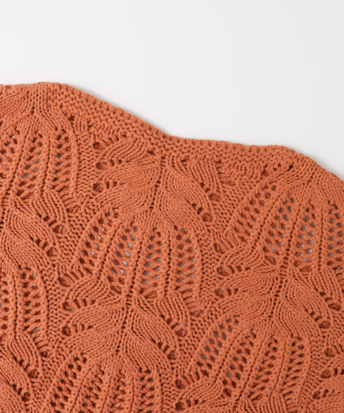 KBF（ケイビーエフ）の「KBF レース編みフレアスリーブプルオーバー（ニット/セーター・レディース・オレンジ/ベージュ/ライトブルー・ONE）」の14枚目の写真