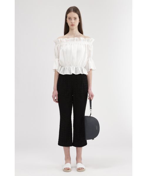 JILL STUART(ジルスチュアート)の「ブロックレースフレアパンツ(その他パンツ・レディース・ブラック/ホワイト・0/2/4)」の8枚目の写真