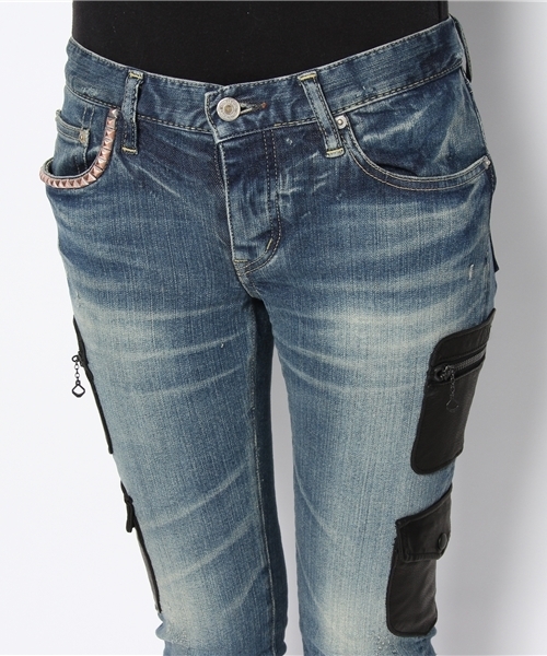 Hysteric Glamour ストレッチデニム 裾ZIP 九分丈スリムパンツ 