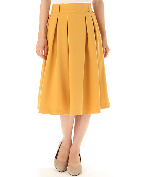 Honeys(ハニーズ)の「ベルト付ミディ丈フレアスカート(スカート・レディース・ブラック/ネイビー/レッド系その他/イエロー/グリーン・S/M/L)」の6枚目の写真