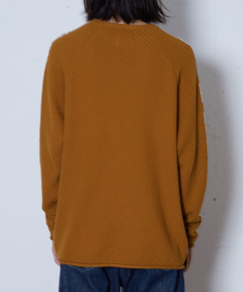 FACTOTUM（ファクトタム）の「【FACTOTUM】２トーンボーダーコンビクルーネックニット（ニット/セーター・メンズ・ブラウン/ブラック・44/46/48）」の7枚目の写真