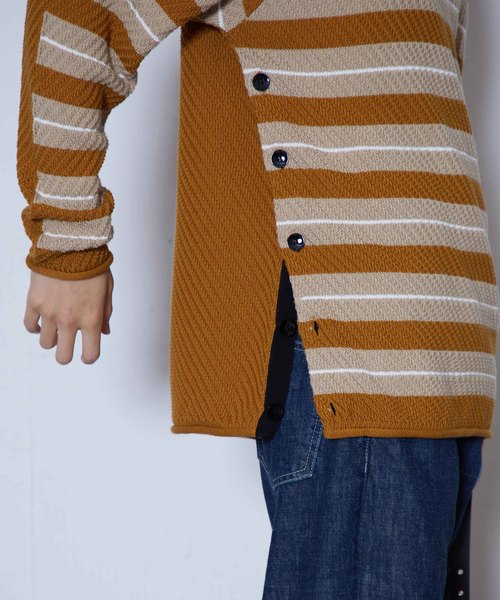 FACTOTUM（ファクトタム）の「【FACTOTUM】２トーンボーダーコンビクルーネックニット（ニット/セーター・メンズ・ブラウン/ブラック・44/46/48）」の8枚目の写真