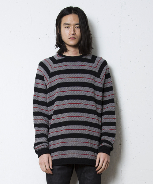 FACTOTUM（ファクトタム）の「【FACTOTUM】２トーンボーダーコンビクルーネックニット（ニット/セーター・メンズ・ブラウン/ブラック・44/46/48）」の10枚目の写真