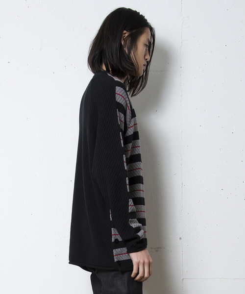 FACTOTUM（ファクトタム）の「【FACTOTUM】２トーンボーダーコンビクルーネックニット（ニット/セーター・メンズ・ブラウン/ブラック・44/46/48）」の11枚目の写真