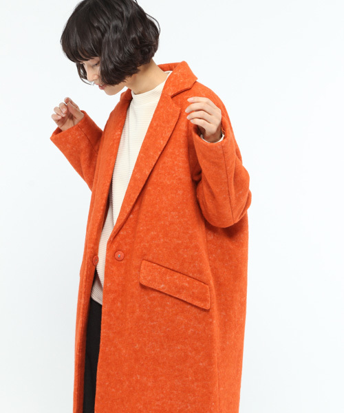 LAKOLE(ラコレ)の「スライバーチェスターコート / LAKOLE(チェスターコート・レディース・ライトグレー/オレンジ/ネイビー・SMALL/MEDIUM)」の4枚目の写真