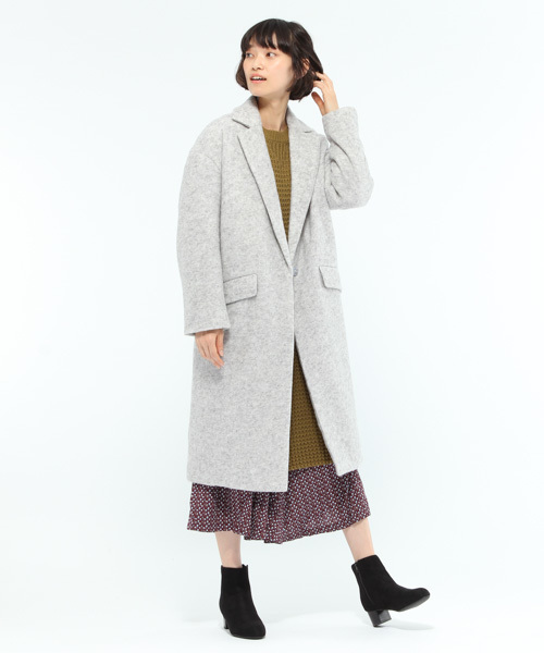LAKOLE(ラコレ)の「スライバーチェスターコート / LAKOLE(チェスターコート・レディース・ライトグレー/オレンジ/ネイビー・SMALL/MEDIUM)」の6枚目の写真