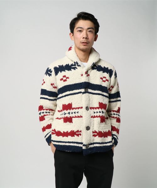 Rose Bud ローズバッド の メンズネイティブ柄カウチンニット その他アウター Wear
