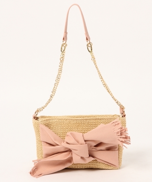 Heather（ヘザー）の「リボンクラッチショルダー　790582（ショルダーバッグ・レディース・ブラック/ピンク/アイボリー・ONESIZE/FREE）」の2枚目の写真